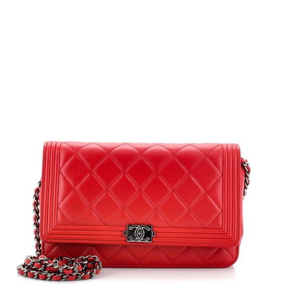 Chanel Boy Wallet on Chain Red Lambskin main image 0
